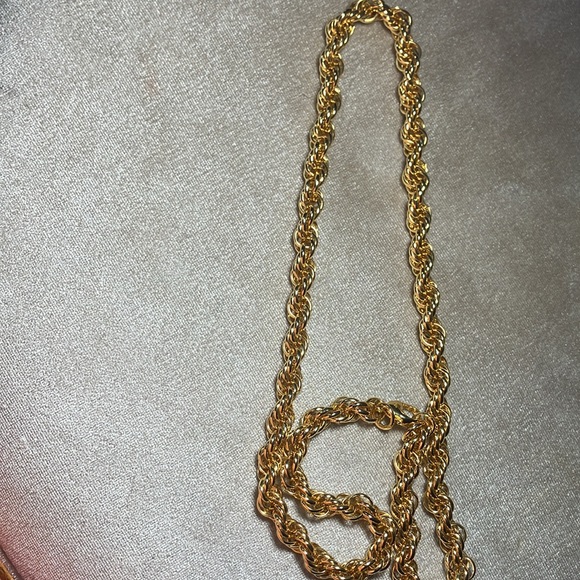 Double crossed unisex Gold chain necklace from Italy - Picture 4 of 4